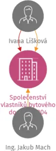 Společenství vlastníků bytového domu čp. 204 Jindřichův Hradec, IČO: 17334641: vizualizace vztahů osob a společností