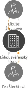 Lidas, svěřenský fond, IČO: 17413168: vizualizace vztahů osob a společností