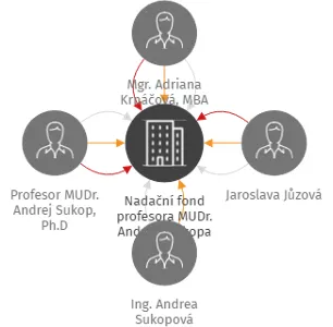 Nadační fond profesora MUDr. Andreje Sukopa, IČO: 17524237: vizualizace vztahů osob a společností