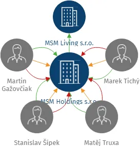 MSM Holdings s.r.o., IČO: 17604621: vizualizace vztahů osob a společností