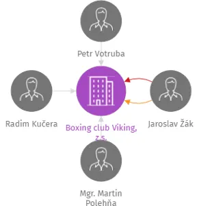 Boxing club Viking, z.s., IČO: 17617090: vizualizace vztahů osob a společností