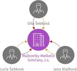 Mažoretky Meibelin Svinčany, z.s., IČO: 17630398: vizualizace vztahů osob a společností