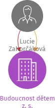 Budoucnost dětem z. s., IČO: 17741271: vizualizace vztahů osob a společností