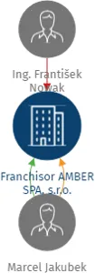 Franchisor AMBER SPA, s.r.o., IČO: 19463367: vizualizace vztahů osob a společností