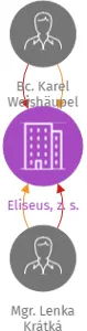 Eliseus, z. s., IČO: 19544499: vizualizace vztahů osob a společností