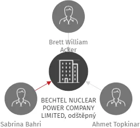 BECHTEL NUCLEAR POWER COMPANY LIMITED, odštěpný závod, IČO: 19941056: vizualizace vztahů osob a společností