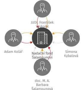 Nadační fond Šalamounovi, IČO: 21156492: vizualizace vztahů osob a společností