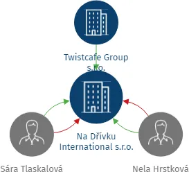 Na Dřívku International s.r.o., IČO: 21197687: vizualizace vztahů osob a společností