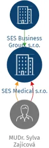 SES Medical s.r.o., IČO: 21528641: vizualizace vztahů osob a společností