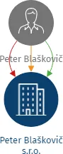Peter Blaškovič s.r.o., IČO: 22246835: vizualizace vztahů osob a společností