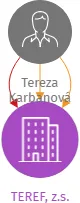 TEREF, z.s., IČO: 22664769: vizualizace vztahů osob a společností