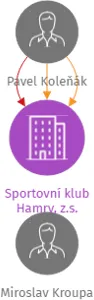 Sportovní klub Hamry, z.s., IČO: 22669396: vizualizace vztahů osob a společností