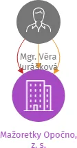 Mažoretky Opočno, z. s., IČO: 22862277: vizualizace vztahů osob a společností