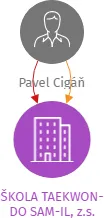 ŠKOLA TAEKWON-DO SAM-IL, z.s., IČO: 22837418: vizualizace vztahů osob a společností
