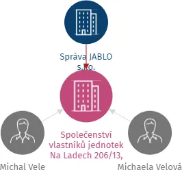 Společenství vlastníků jednotek Na Ladech 206/13, Liberec, IČO: 23033240: vizualizace vztahů osob a společností