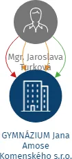 GYMNÁZIUM Jana Amose Komenského s.r.o., IČO: 25018248: vizualizace vztahů osob a společností