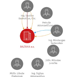 BALTAXIA a.s., IČO: 25013921: vizualizace vztahů osob a společností