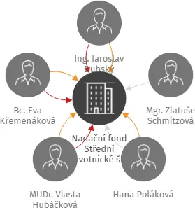 Nadační fond Střední zdravotnické školy a Vyšší zdravotnické školy Teplice v likvidaci, IČO: 25047108: vizualizace vztahů osob a společností