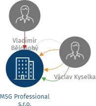 MSG Professional s.r.o., IČO: 25132075: vizualizace vztahů osob a společností