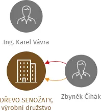 DŘEVO SENOŽATY, výrobní družstvo, IČO: 25155415: vizualizace vztahů osob a společností