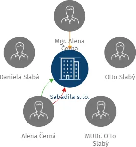 Sabadila s.r.o., IČO: 25209213: vizualizace vztahů osob a společností
