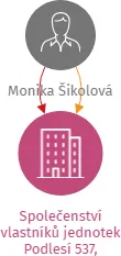 Společenství vlastníků jednotek Podlesí 537, Hodkovice nad Mohelkou, IČO: 25444492: vizualizace vztahů osob a společností