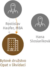 Vizualizace vztahů osob a společností - Bytové družstvo Opat v likvidaci