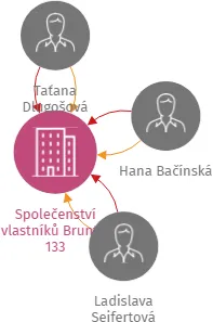 Vizualizace vztahů osob a společností - Společenství vlastníků Bruntál 133