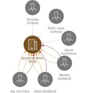 Vizualizace vztahů osob a společností - Bytové družstvo ŠH-38