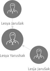 Lesya Yarushak, IČO: 26404958: vizualizace vztahů osob a společností