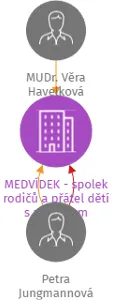 MEDVÍDEK - spolek rodičů a přátel dětí s autismem, IČO: 26578964: vizualizace vztahů osob a společností