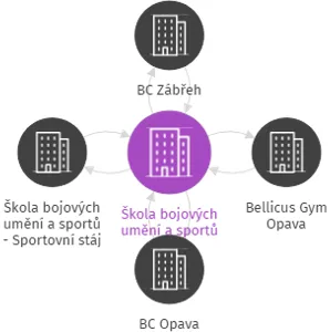 Škola bojových umění a sportů, IČO: 26516560: vizualizace vztahů osob a společností