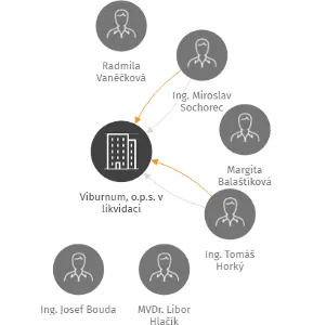 Viburnum, o.p.s. v likvidaci, IČO: 26957523: vizualizace vztahů osob a společností