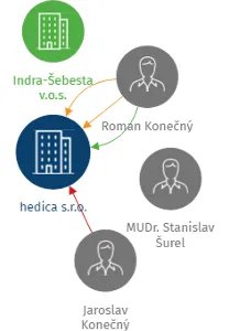 hedica s.r.o., IČO: 26981262: vizualizace vztahů osob a společností