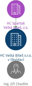 HC Velká Bíteš s.r.o. v likvidaci, IČO: 26942925: vizualizace vztahů osob a společností