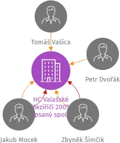 HC Valašské Meziříčí 2005, zapsaný spolek, IČO: 27005011: vizualizace vztahů osob a společností