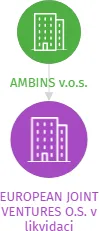 EUROPEAN JOINT VENTURES O.S. v likvidaci, IČO: 27044076: vizualizace vztahů osob a společností