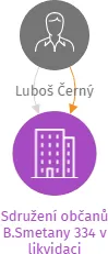 Sdružení občanů B.Smetany 334 v likvidaci, IČO: 27016170: vizualizace vztahů osob a společností