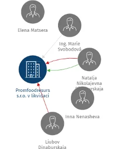Promfoodresurs s.r.o. v likvidaci, IČO: 27640795: vizualizace vztahů osob a společností