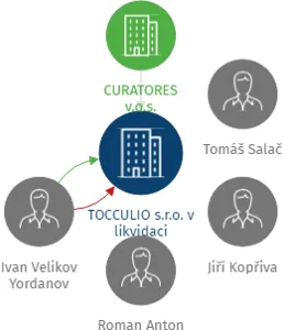 TOCCULIO s.r.o. v likvidaci, IČO: 27607941: vizualizace vztahů osob a společností