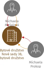 Bytové družstvo Nové sady 38, bytové družstvo, IČO: 27745155: vizualizace vztahů osob a společností