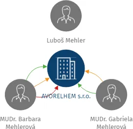 AVORELHEM s.r.o., IČO: 27855643: vizualizace vztahů osob a společností