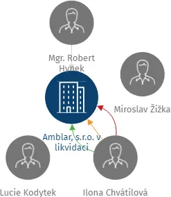 Amblar, s.r.o. v likvidaci, IČO: 28262549: vizualizace vztahů osob a společností