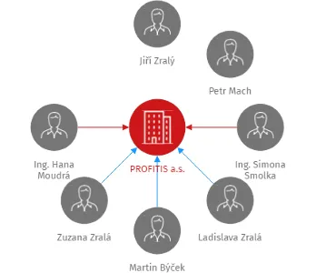 PROFITIS a.s., IČO: 28328027: vizualizace vztahů osob a společností