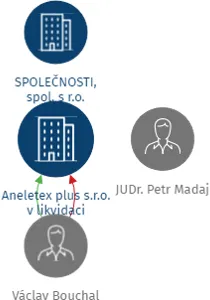 Aneletex plus s.r.o. v likvidaci, IČO: 28371593: vizualizace vztahů osob a společností