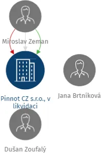 Pinnot CZ s.r.o., v likvidaci, IČO: 28347714: vizualizace vztahů osob a společností