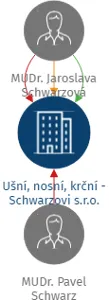 Ušní, nosní, krční - Schwarzovi s.r.o., IČO: 28652789: vizualizace vztahů osob a společností