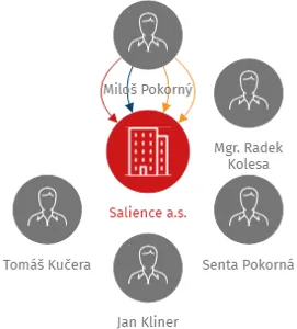 Salience a.s., IČO: 28770439: vizualizace vztahů osob a společností