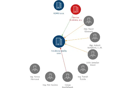 Holubova reality s.r.o., IČO: 29013313: vizualizace vztahů osob a společností