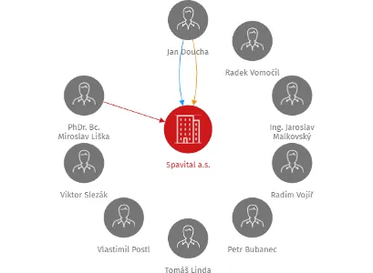 Vizualizace vztahů osob a společností - Spavital a.s.